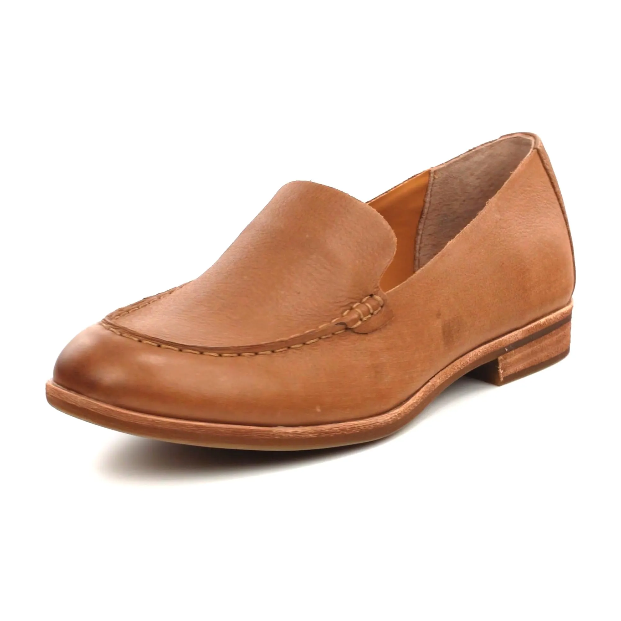 KORK-EASE Meg Women's Moc-Toe Leather Loafer 7.5 Brown Terra