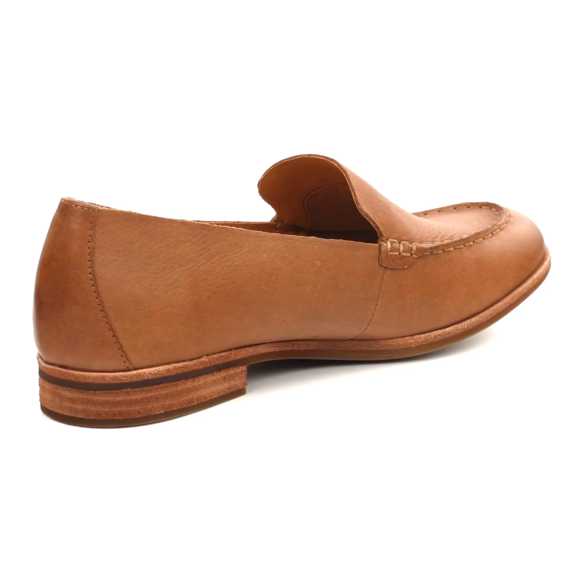 KORK-EASE Meg Women's Moc-Toe Leather Loafer 7.5 Brown Terra
