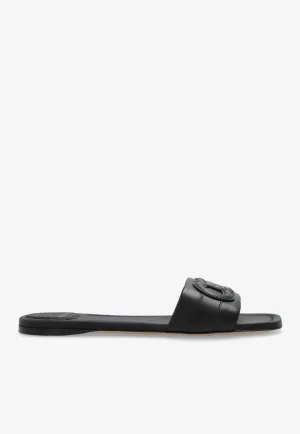 Liss Gancini Leather Slides