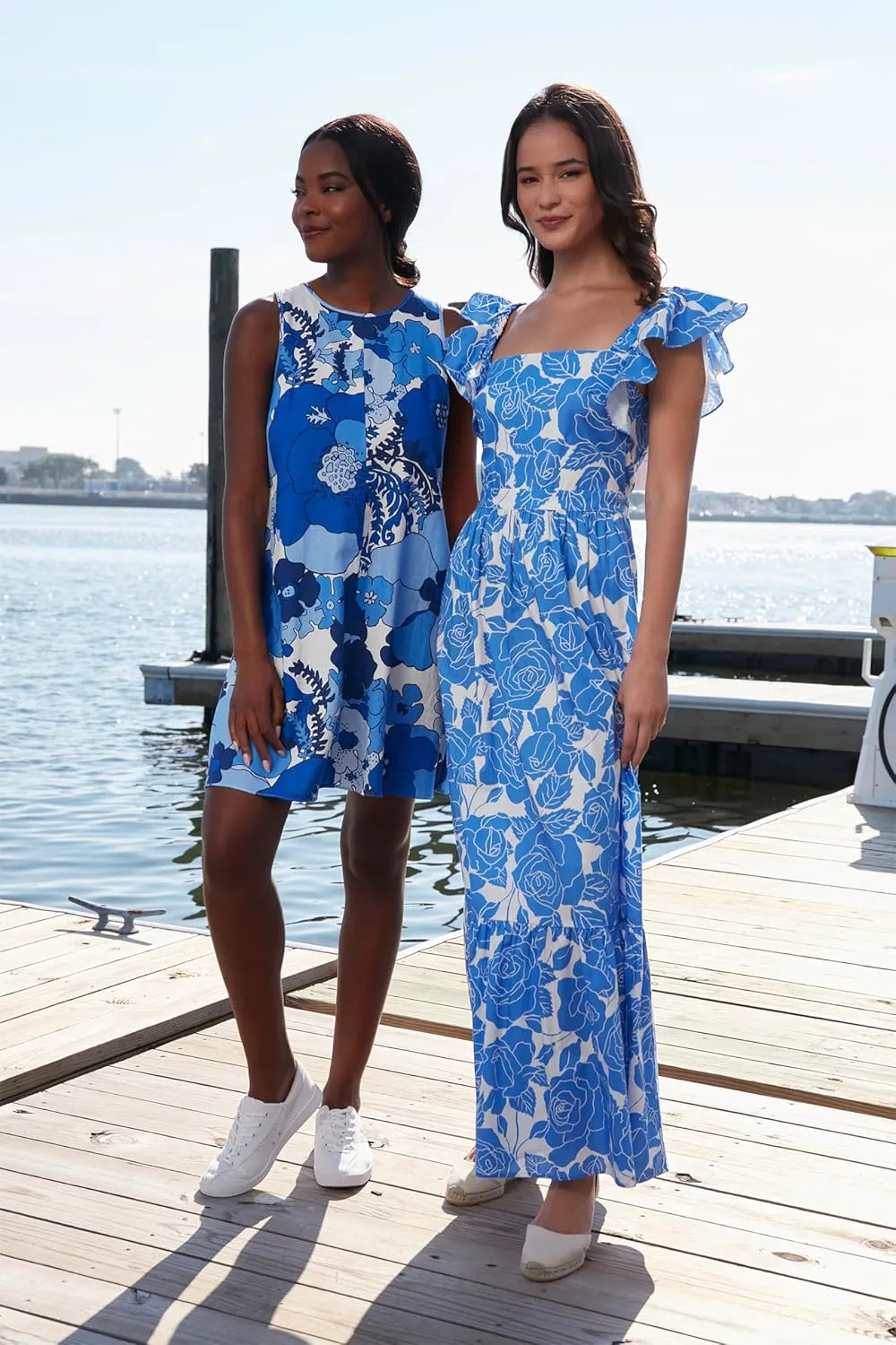 London Times Square Neck Maxi Ruffle Detail | Summer Dresses for Women