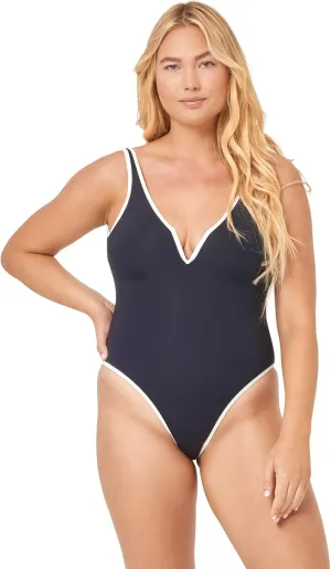 L*Space Coco One Piece Swimsuit for Women, Flattering Classic Coverage with Deep V Neck, Open Back and High Leg Cut