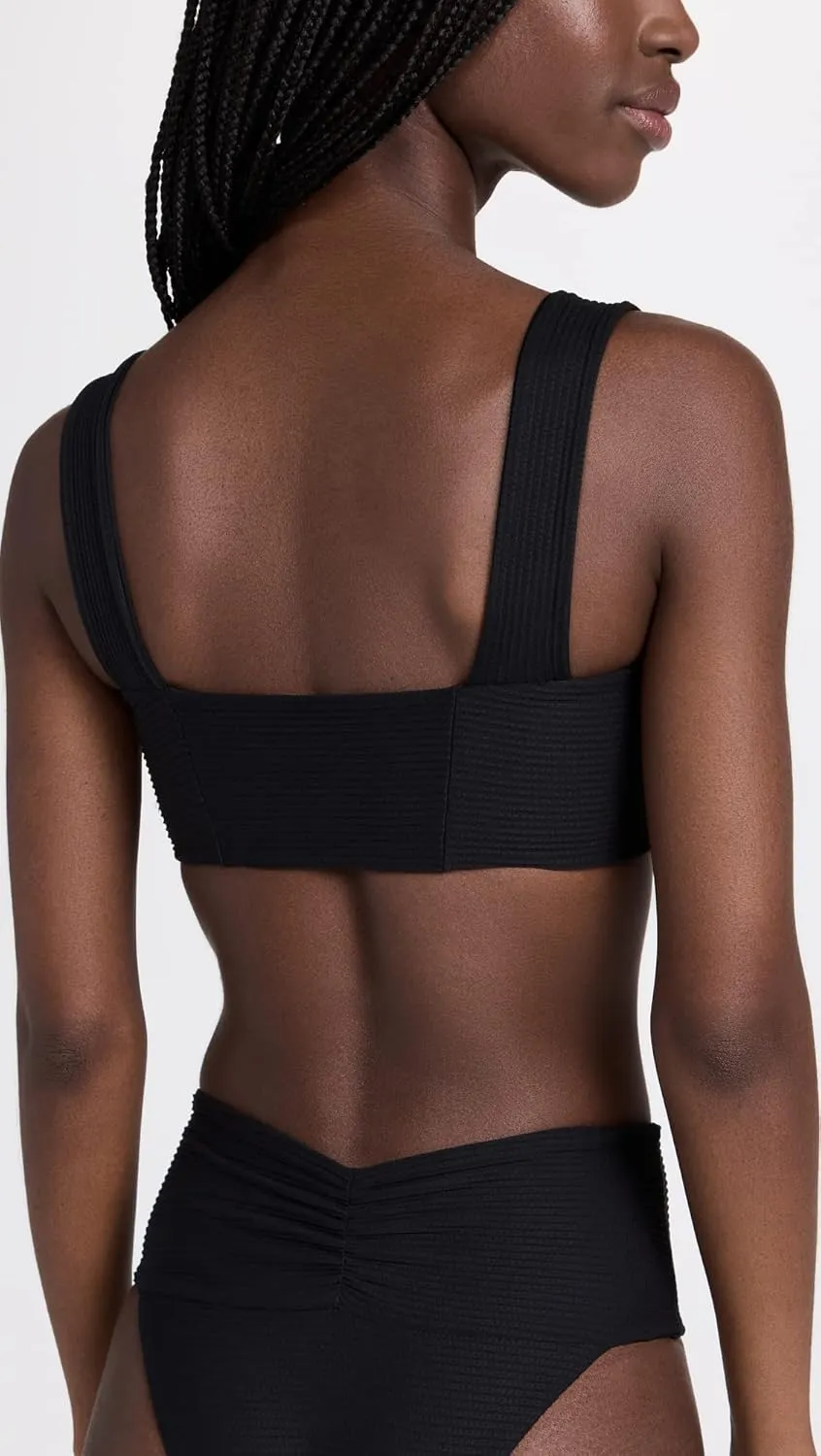 L*Space Eco Chic Econyl Marlee Bikini Top for Women, Eco Ribbed Stylish Swim Bralette with Front Ruching