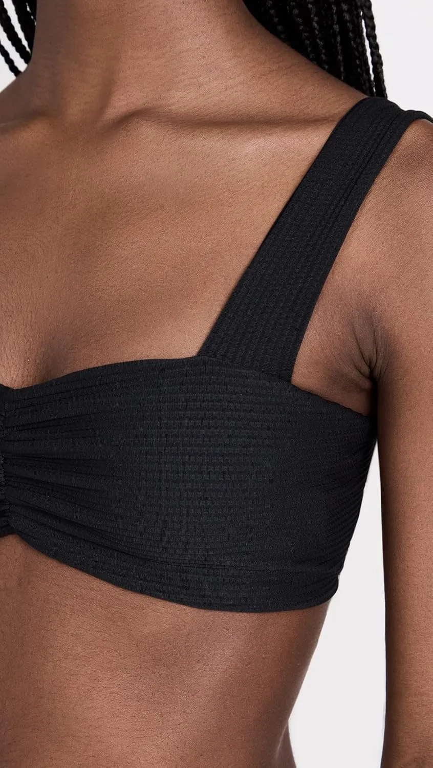 L*Space Eco Chic Econyl Marlee Bikini Top for Women, Eco Ribbed Stylish Swim Bralette with Front Ruching