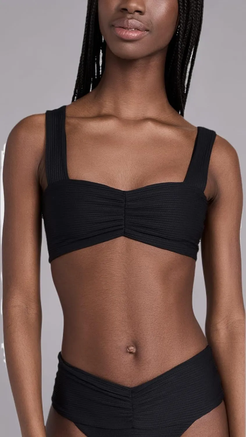L*Space Eco Chic Econyl Marlee Bikini Top for Women, Eco Ribbed Stylish Swim Bralette with Front Ruching