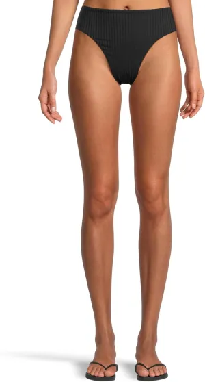 L*Space Savannah Bikini Bottom for Women, Eco-Friendly Wide Ribbed Two-Piece Swim, High Waist, Mid Leg & Classic Coverage