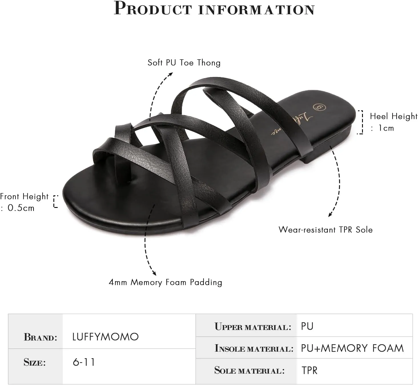 Luffymomo Women's Elastic Strap Flat Sandals Casual Summer Open Toe Sandal