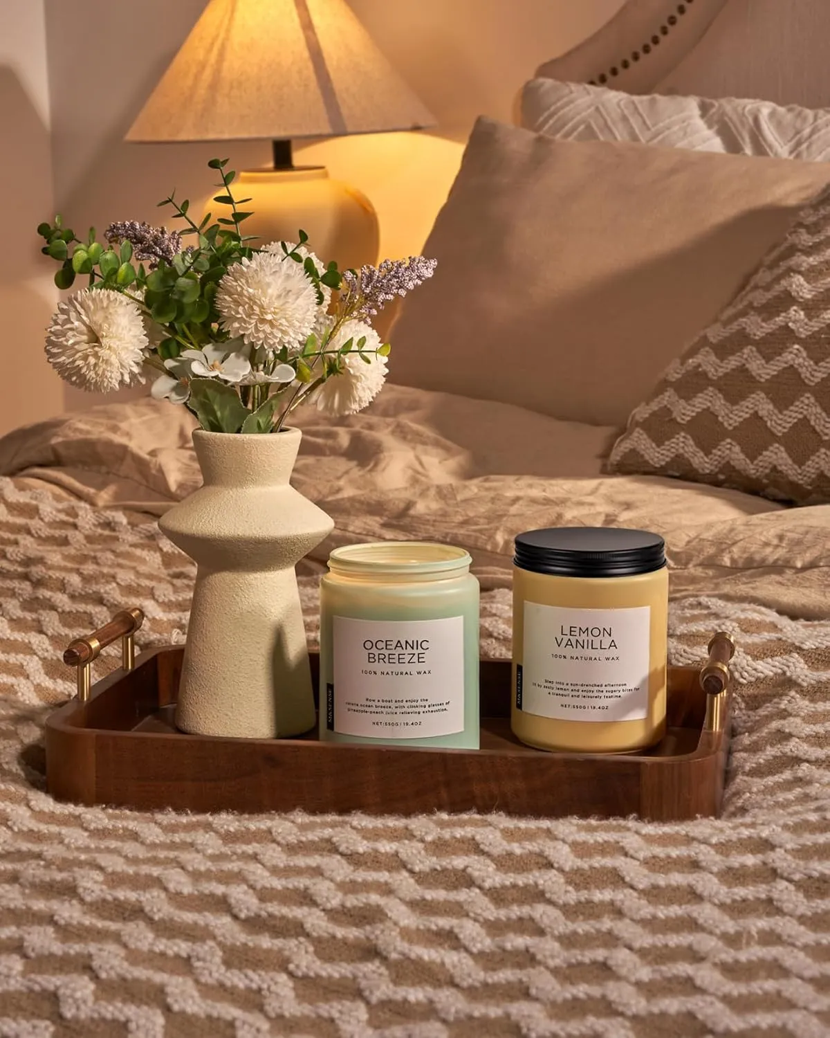 M&SENSE Candle Oceanic Breeze Scented, 19.4oz 110 Hour Long Lasting 2 Wick Pineapple & Mango Scent Natural Soy Candles for Home Scented for Stress Relief & Women/Men