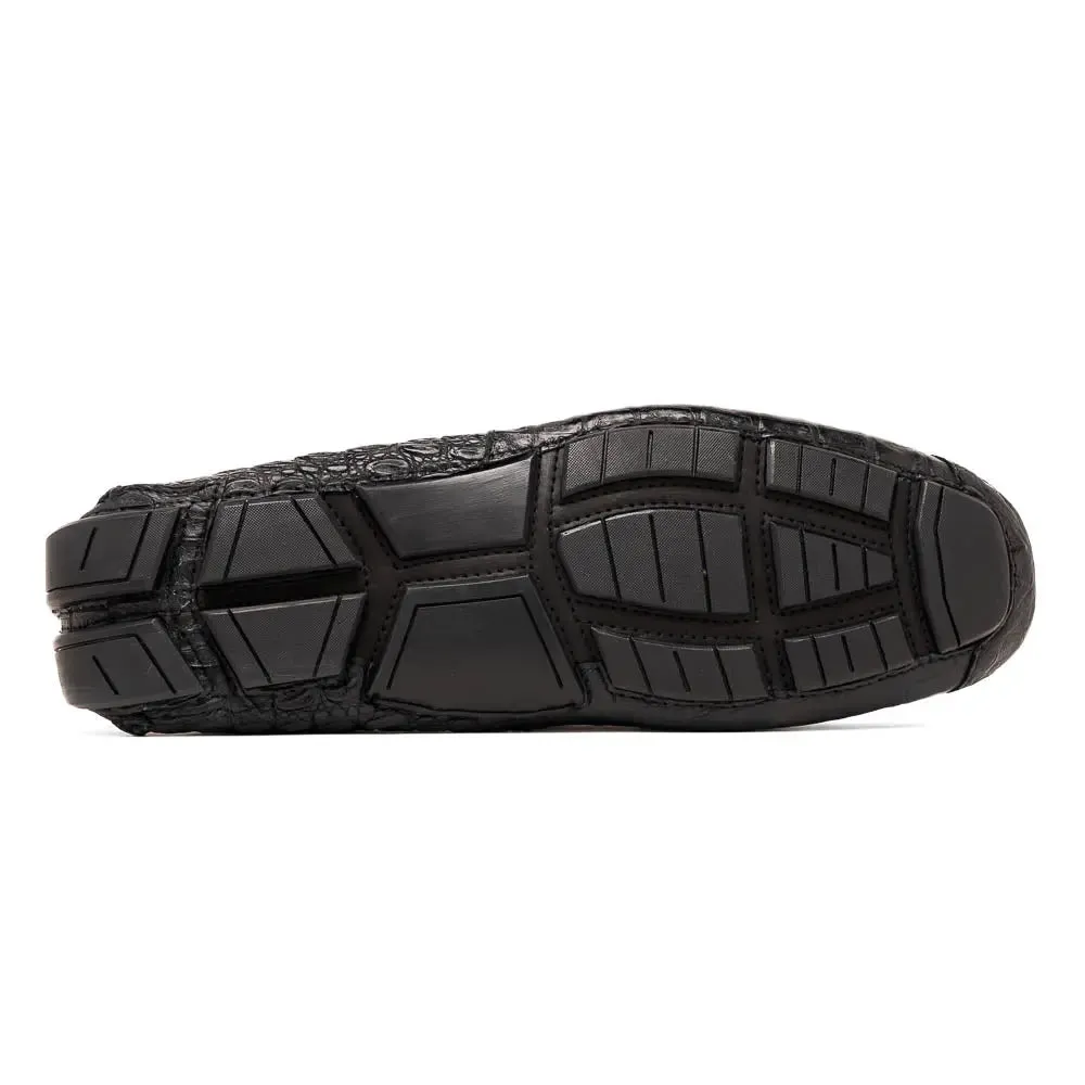 Marco Di Milano Remo Black Genuine Caiman Crocodile/Lizard Loafers