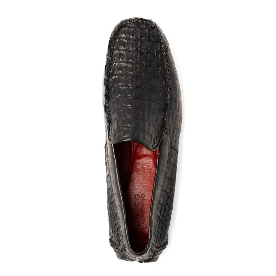 Marco Di Milano Remo Black Genuine Caiman Crocodile/Lizard Loafers