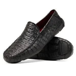 Marco Di Milano Remo Black Genuine Caiman Crocodile/Lizard Loafers