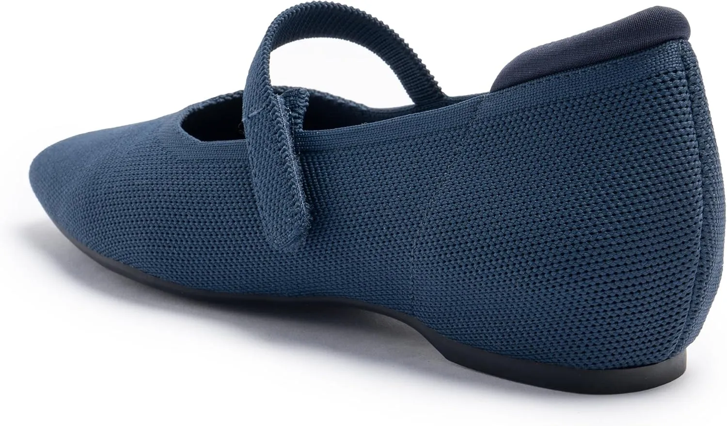 Mary Jane Flat Shoes for Women with Arch Support and Concealed Low Wedge Heel, Comfortable Women Square Toe Ballet Flats Knit Dress Shoes