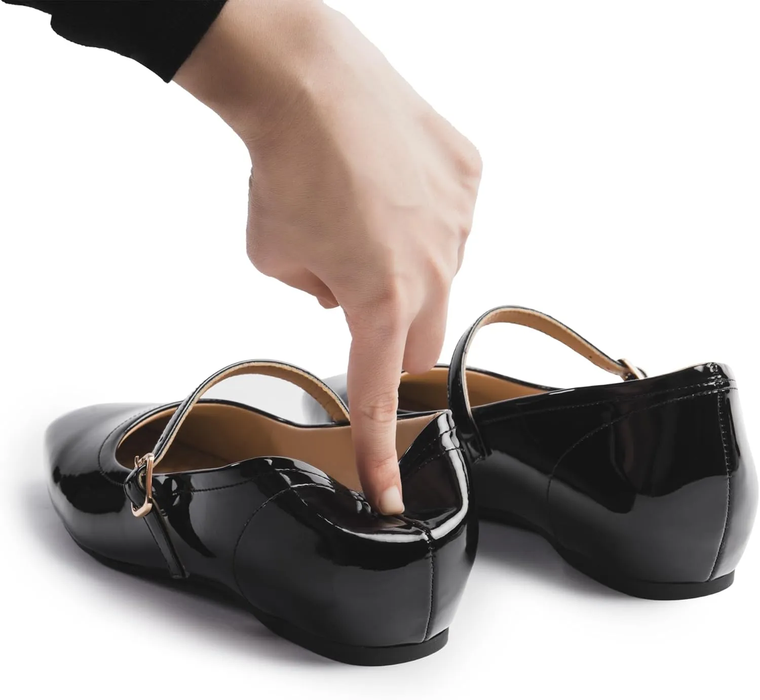 Mary Jane Flat Shoes with Arch Support and Hidden Wedge Heel, Women Ballet Flats, Mary Jane Flats, Comfortable Dress Shoes