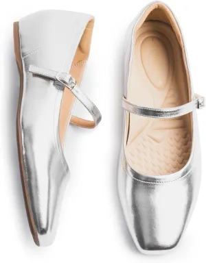 Mary Jane Flat Shoes with Arch Support and Hidden Wedge Heel, Women Ballet Flats, Mary Jane Flats, Comfortable Dress Shoes