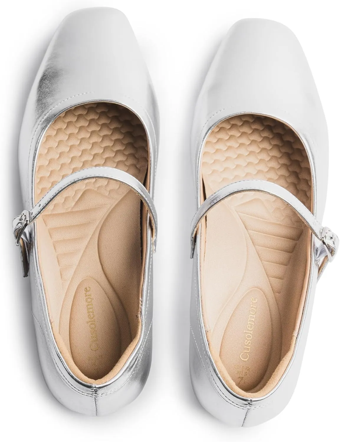 Mary Jane Flat Shoes with Arch Support and Hidden Wedge Heel, Women Ballet Flats, Mary Jane Flats, Comfortable Dress Shoes