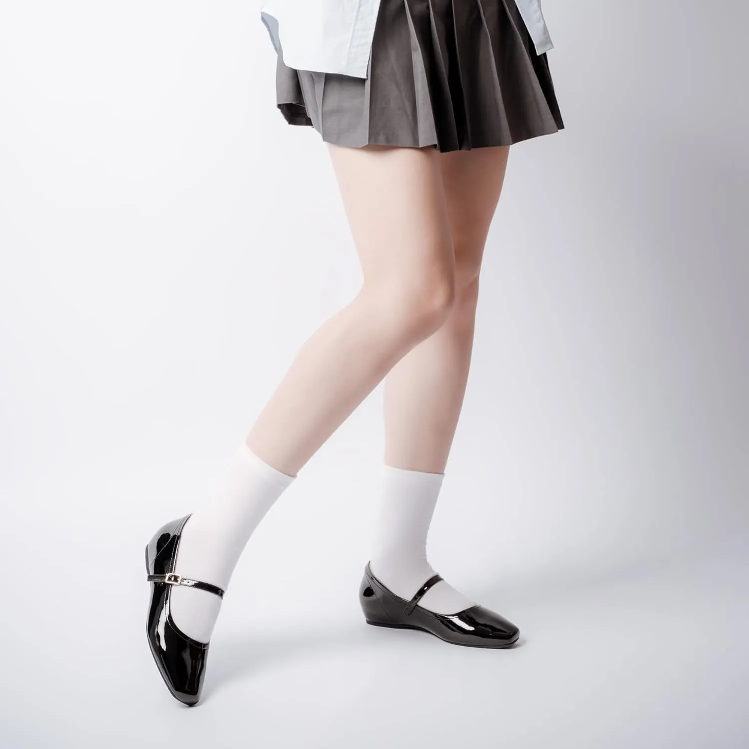 Mary Jane Flat Shoes with Arch Support and Hidden Wedge Heel, Women Ballet Flats, Mary Jane Flats, Comfortable Dress Shoes
