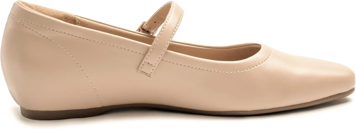 Mary Jane Flat Shoes with Arch Support and Hidden Wedge Heel, Women Ballet Flats, Mary Jane Flats, Comfortable Dress Shoes
