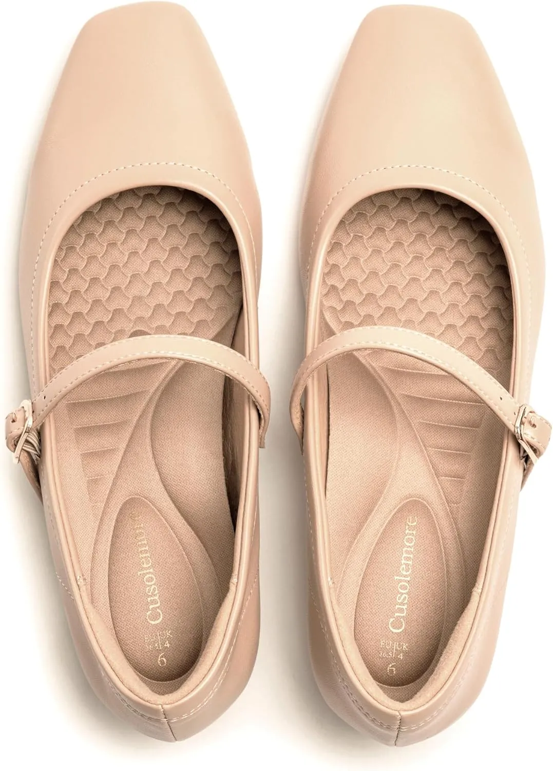 Mary Jane Flat Shoes with Arch Support and Hidden Wedge Heel, Women Ballet Flats, Mary Jane Flats, Comfortable Dress Shoes