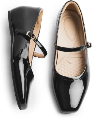 Mary Jane Flat Shoes with Arch Support and Hidden Wedge Heel, Women Ballet Flats, Mary Jane Flats, Comfortable Dress Shoes