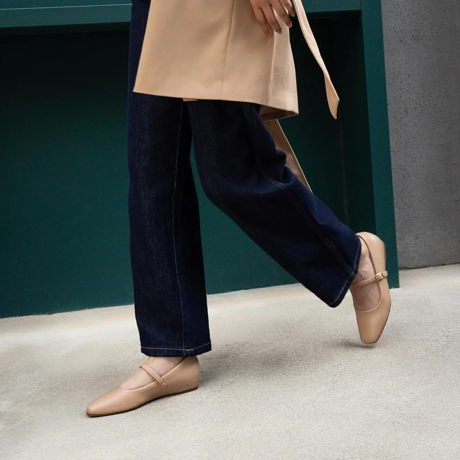 Mary Jane Flat Shoes with Arch Support and Hidden Wedge Heel, Women Ballet Flats, Mary Jane Flats, Comfortable Dress Shoes