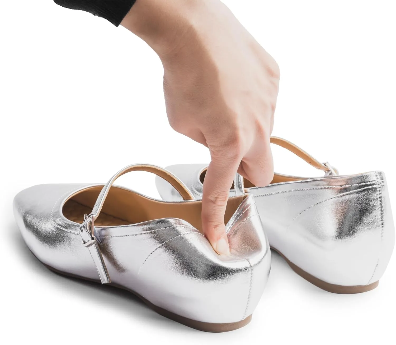 Mary Jane Flat Shoes with Arch Support and Hidden Wedge Heel, Women Ballet Flats, Mary Jane Flats, Comfortable Dress Shoes