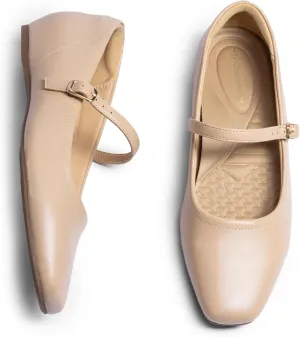 Mary Jane Flat Shoes with Arch Support and Hidden Wedge Heel, Women Ballet Flats, Mary Jane Flats, Comfortable Dress Shoes