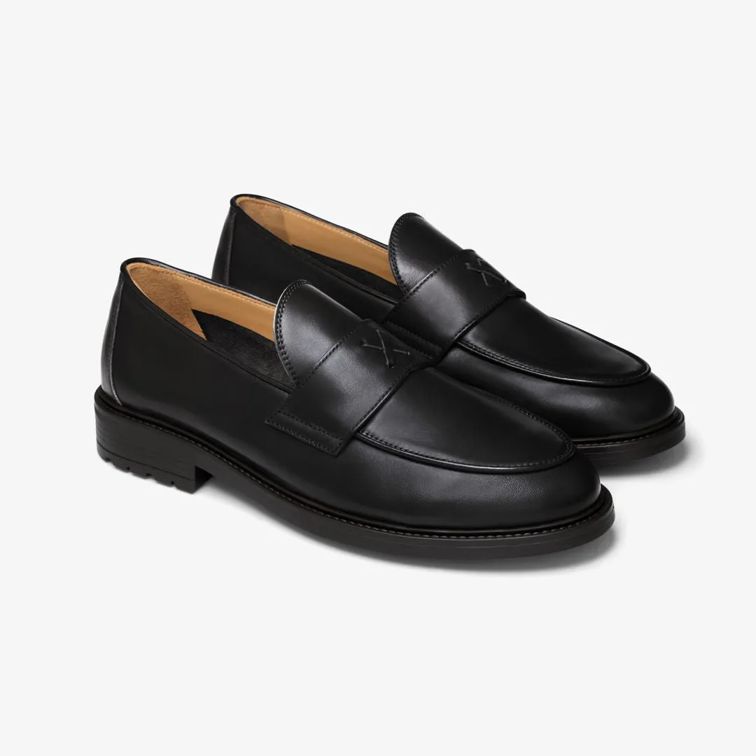Men's Black Leather Lug Centesimo