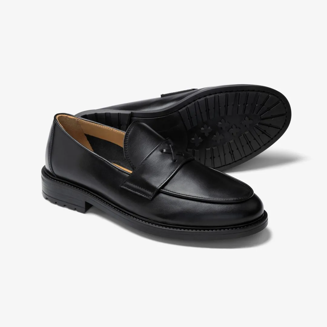 Men's Black Leather Lug Centesimo