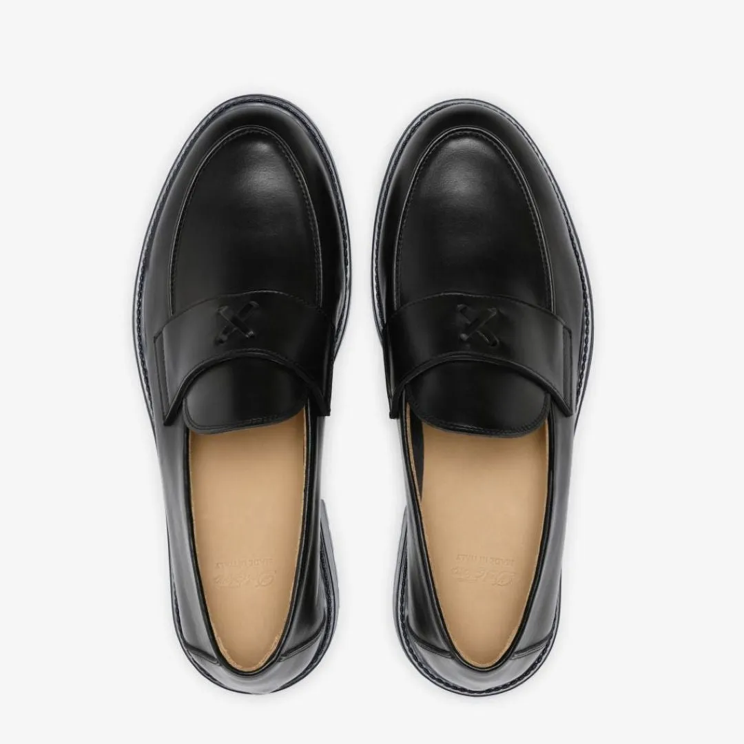 Men's Black Leather Lug Centesimo