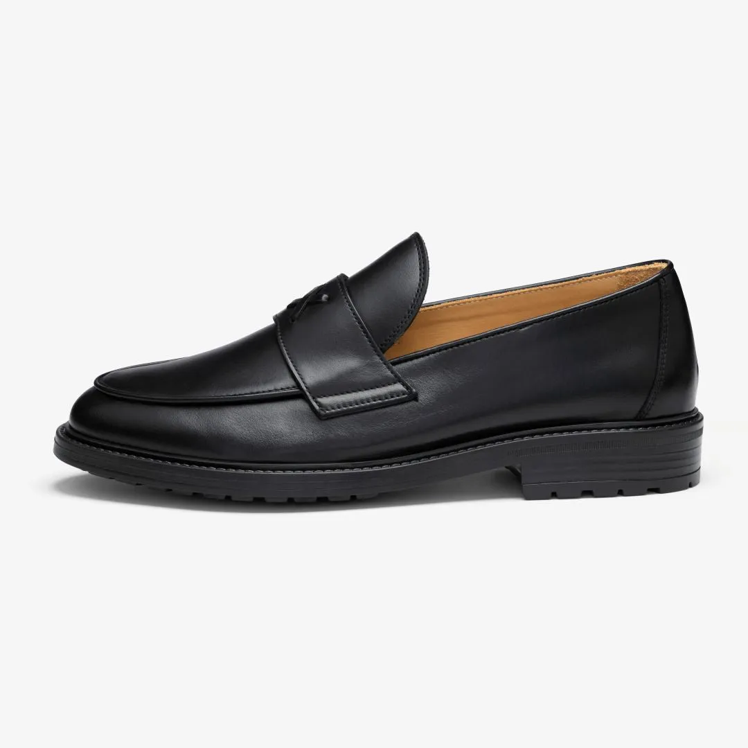 Men's Black Leather Lug Centesimo