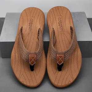 Men's Breathable Nylon Flip Flops - Comfortable Slip-Resistant