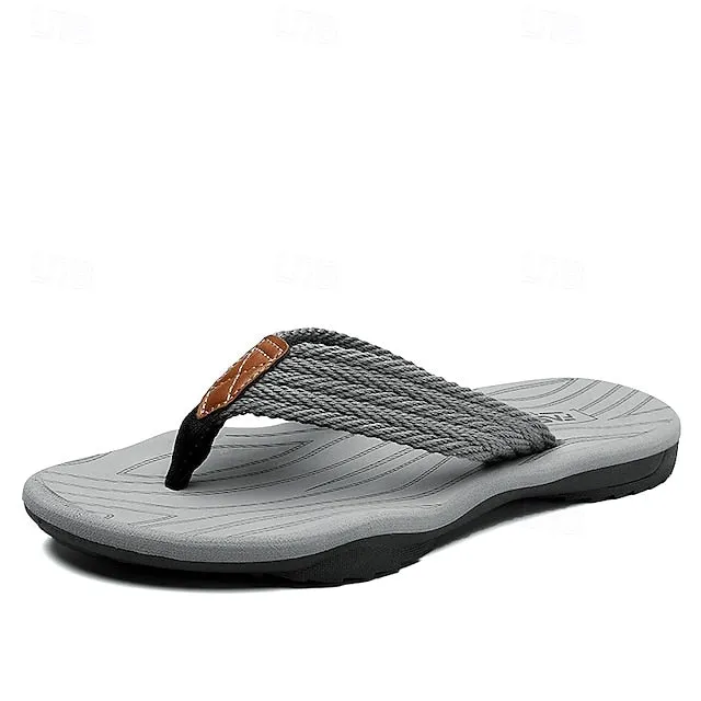 Men's Breathable Nylon Flip Flops - Comfortable Slip-Resistant