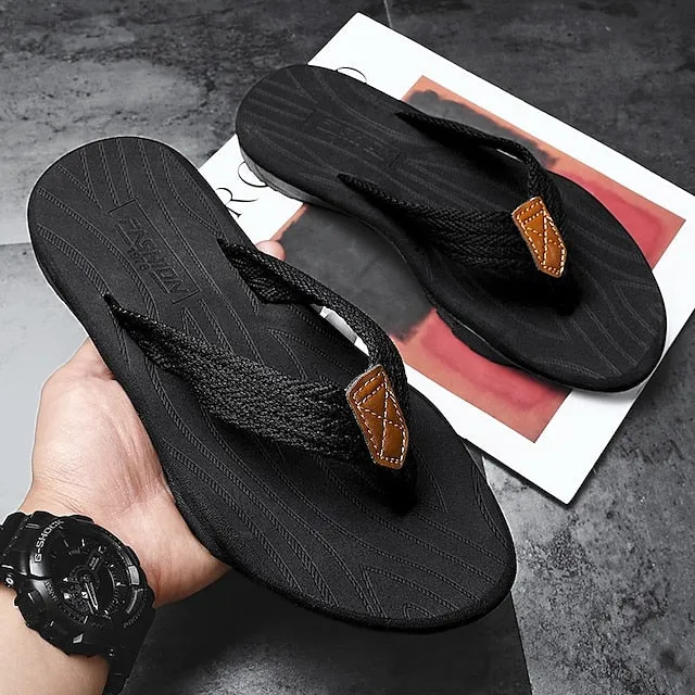 Men's Breathable Nylon Flip Flops - Comfortable Slip-Resistant