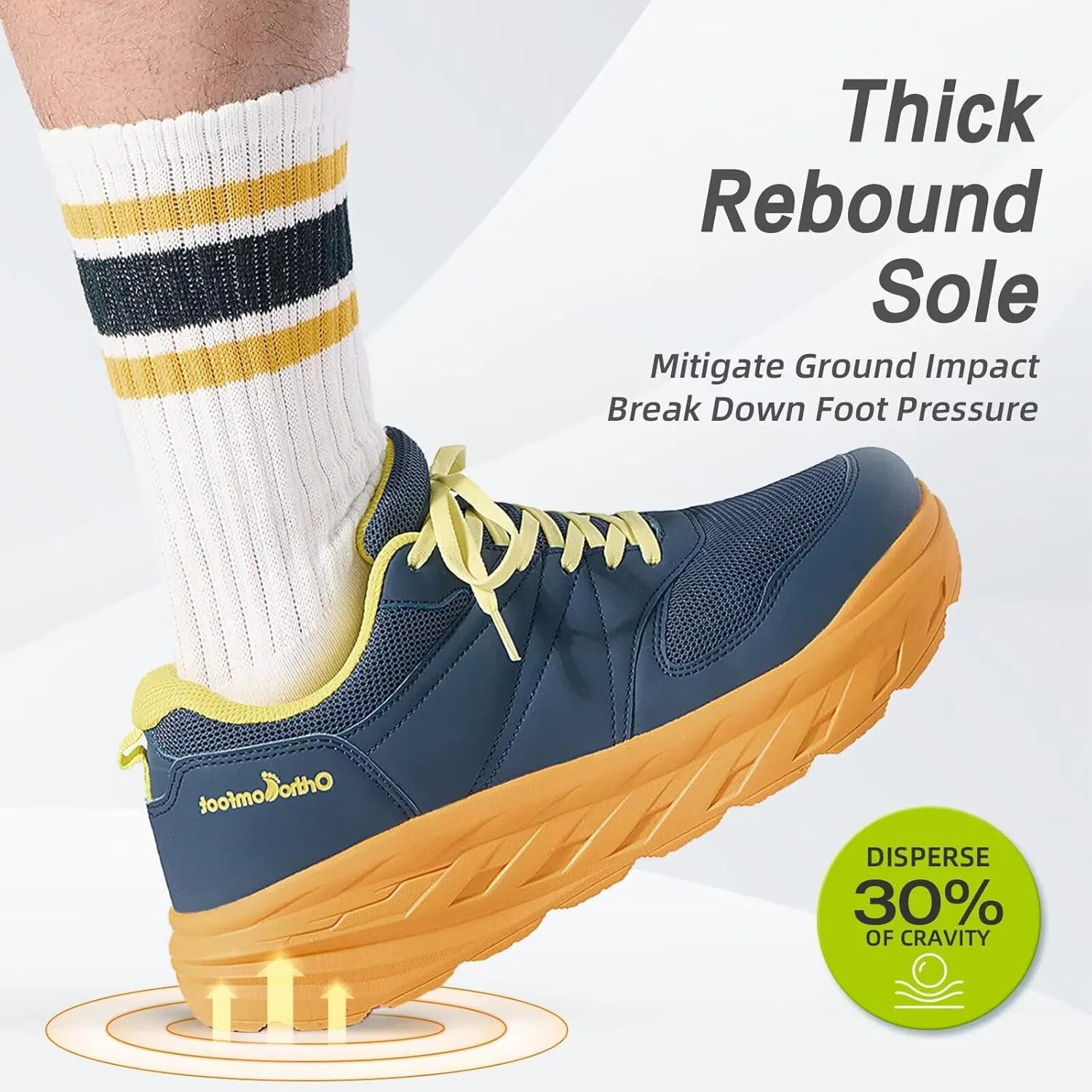 Men's Orthopedic Diabetic Wide Walking Shoes: Comfortable Arch Support Plantar Fasciitis Sports Running Sneakers, Casual Swollen Bunion Work Tennis Shoes for Foot and Heel Pain Relief