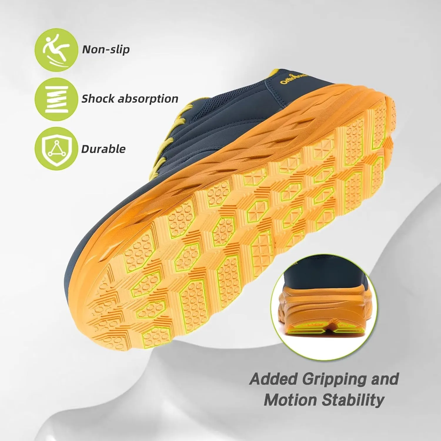 Men's Orthopedic Diabetic Wide Walking Shoes: Comfortable Arch Support Plantar Fasciitis Sports Running Sneakers, Casual Swollen Bunion Work Tennis Shoes for Foot and Heel Pain Relief
