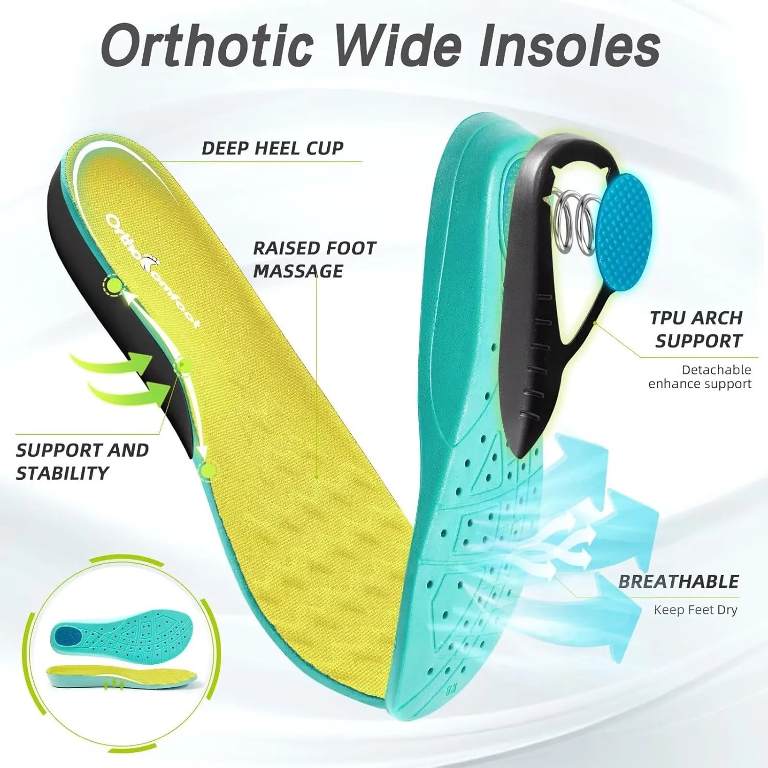 Men's Orthopedic Diabetic Wide Walking Shoes: Comfortable Arch Support Plantar Fasciitis Sports Running Sneakers, Casual Swollen Bunion Work Tennis Shoes for Foot and Heel Pain Relief