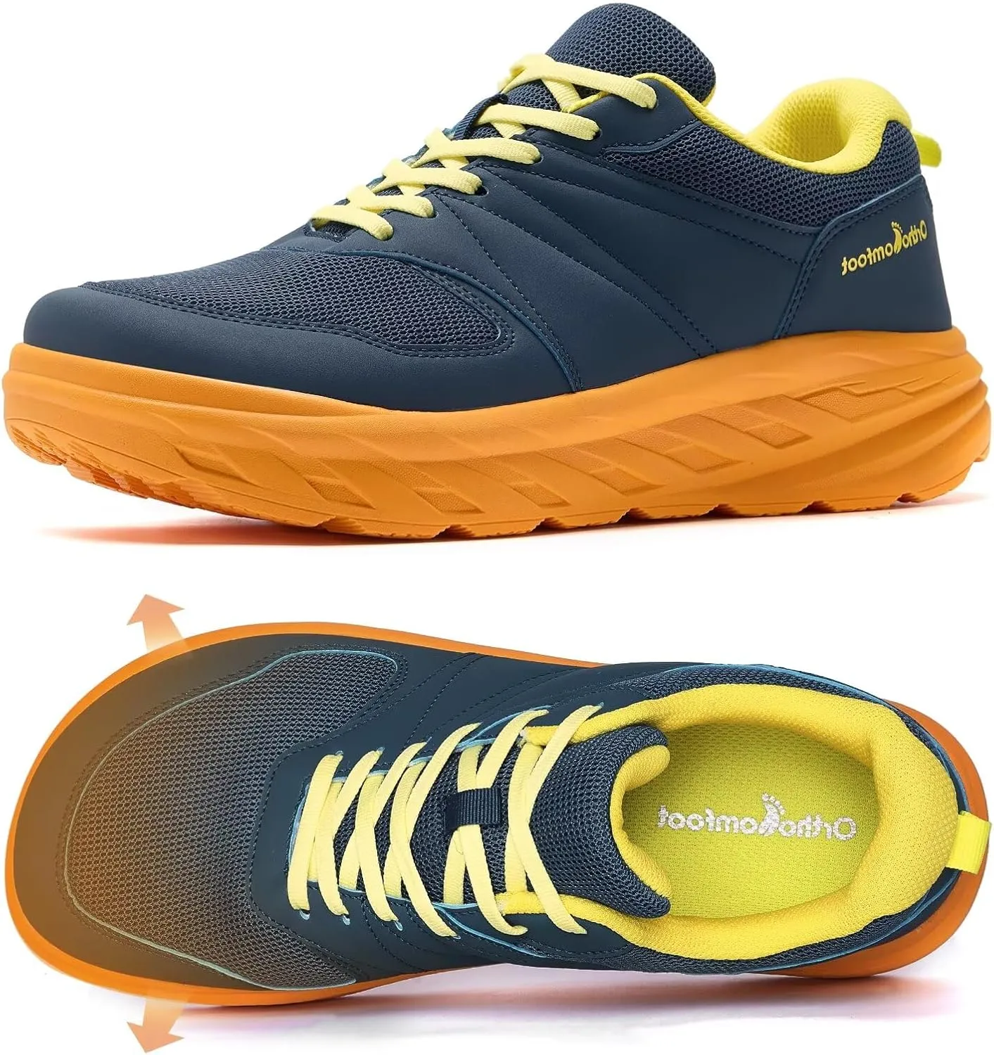 Men's Orthopedic Diabetic Wide Walking Shoes: Comfortable Arch Support Plantar Fasciitis Sports Running Sneakers, Casual Swollen Bunion Work Tennis Shoes for Foot and Heel Pain Relief
