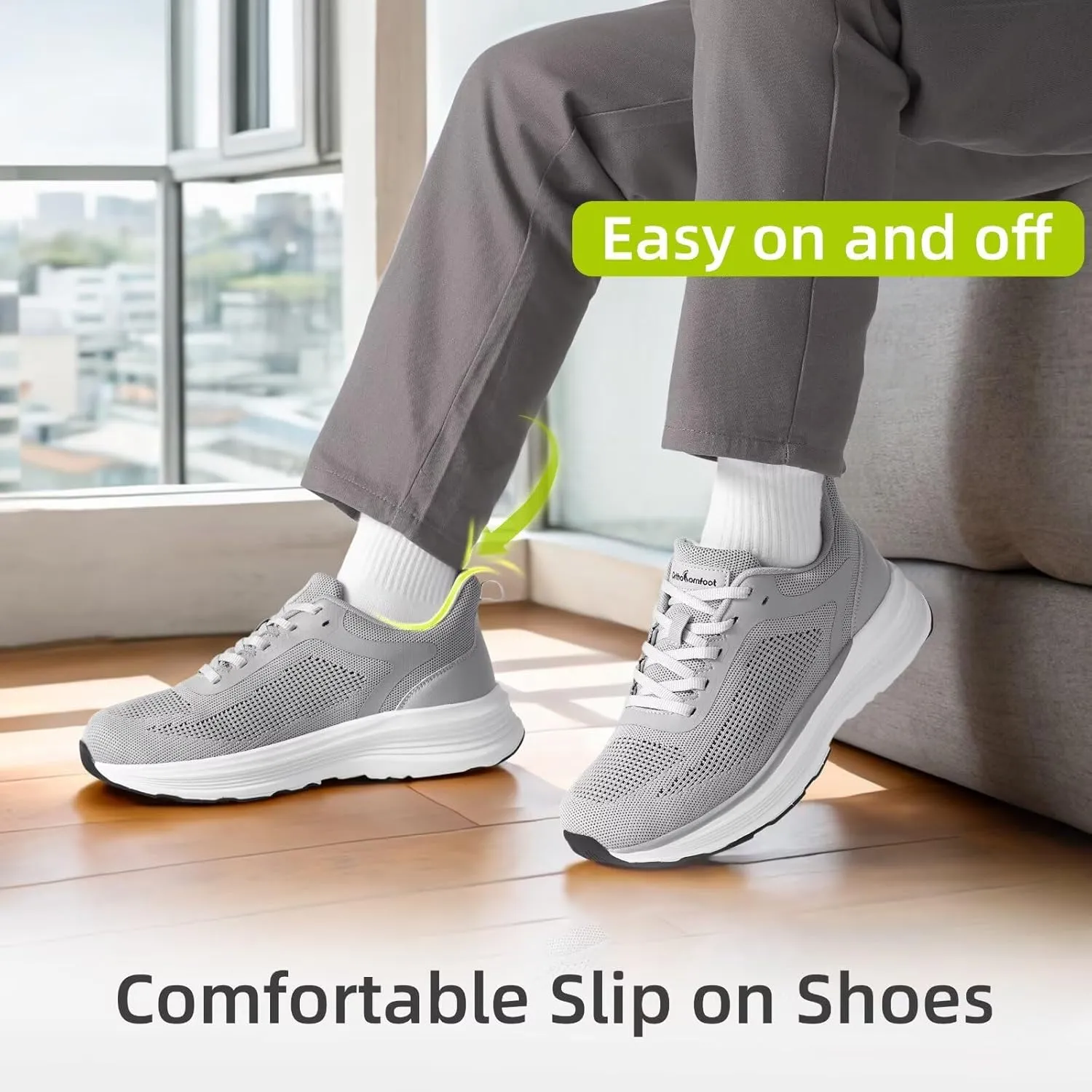 Men's Orthopedic Fashion Sneakers: Comfortable Arch Support Plantar Fasciitis Orthotic Walking Shoes, Casual Work Supportive Sport Athletic Flat Feet Shoes for Foot and Heel Pain Relief