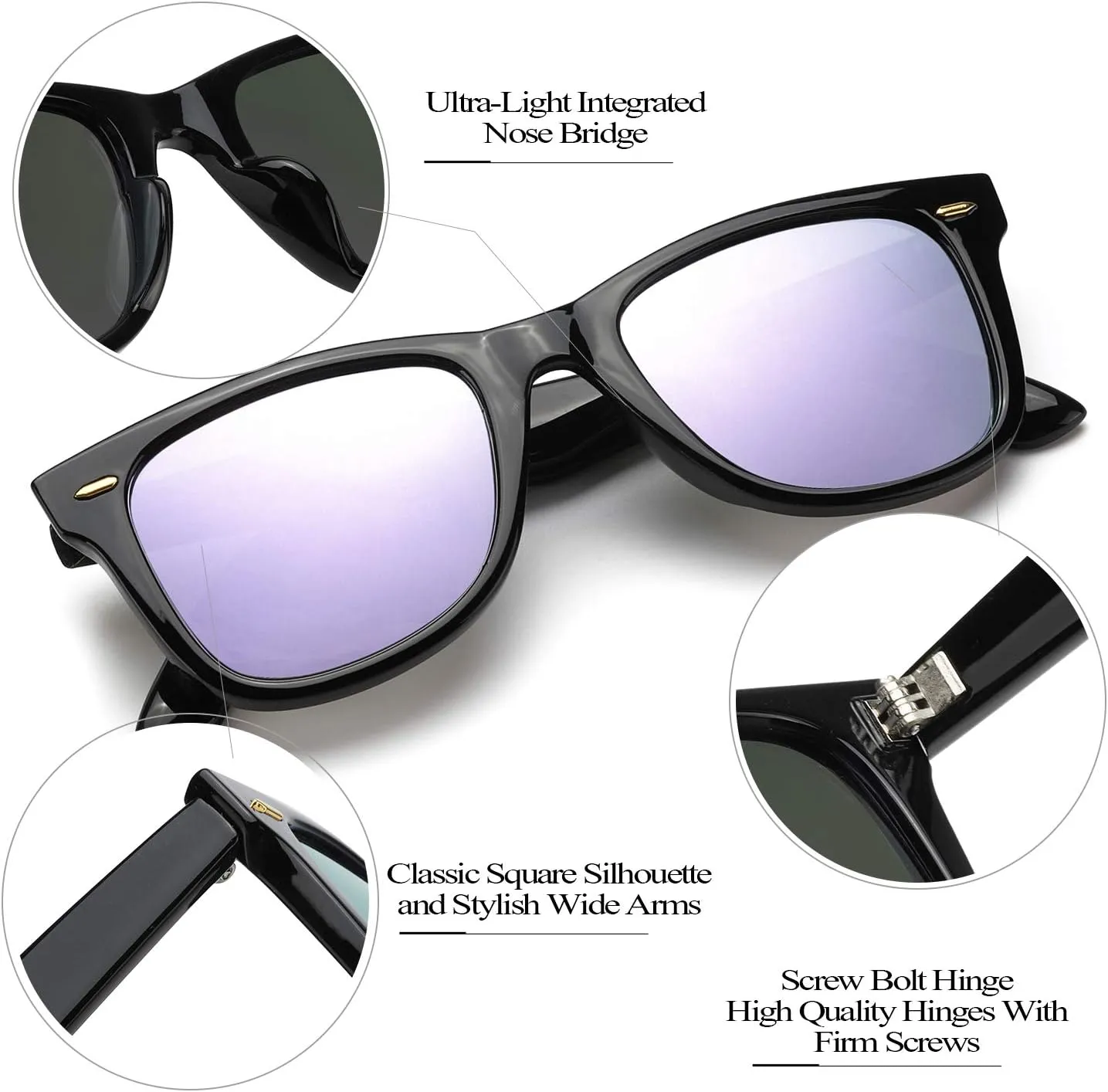 Myiaur Classic Sunglasses for Women Polarized Driving Anti-Glare UV Protection