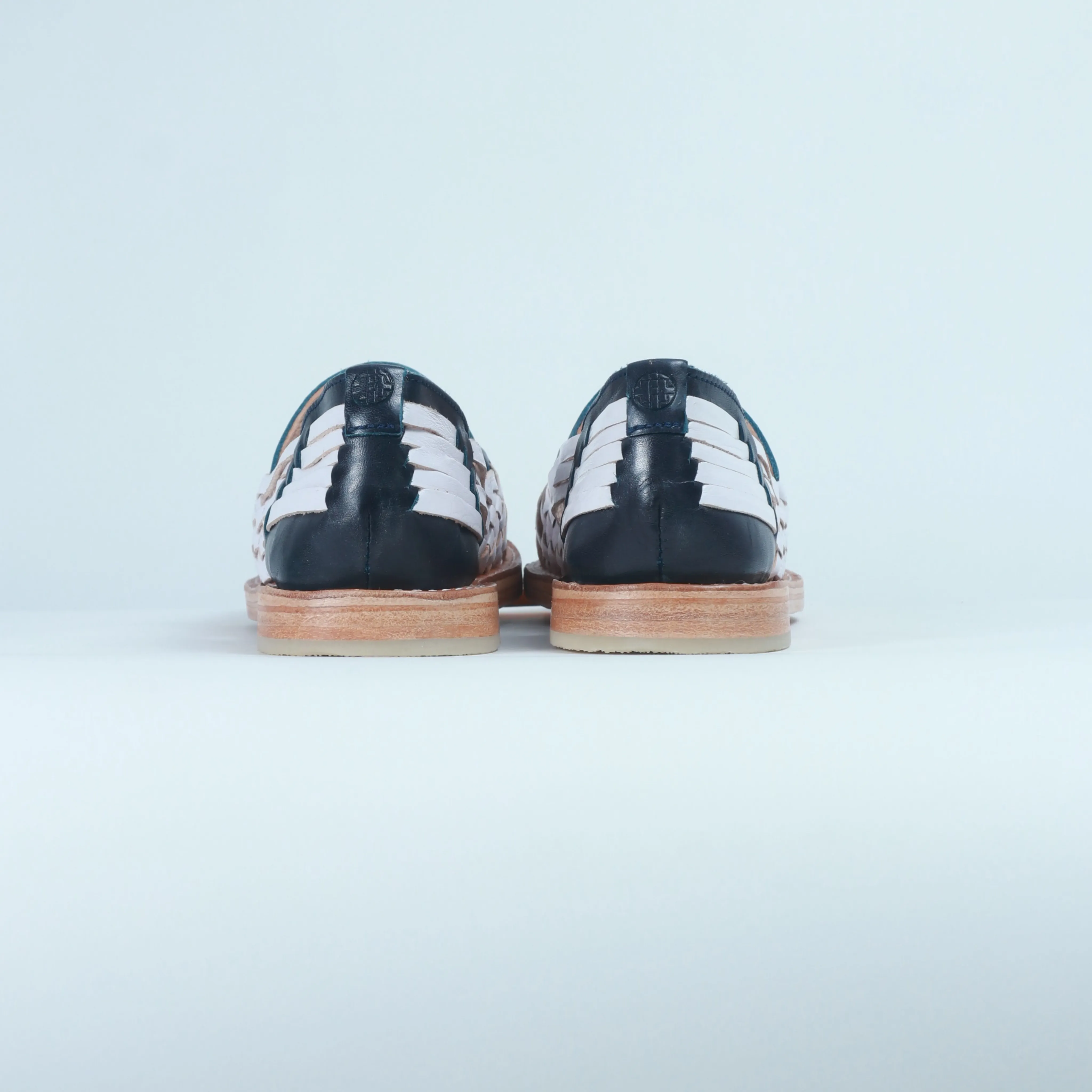 Navy and White Leather Isabel Loafer