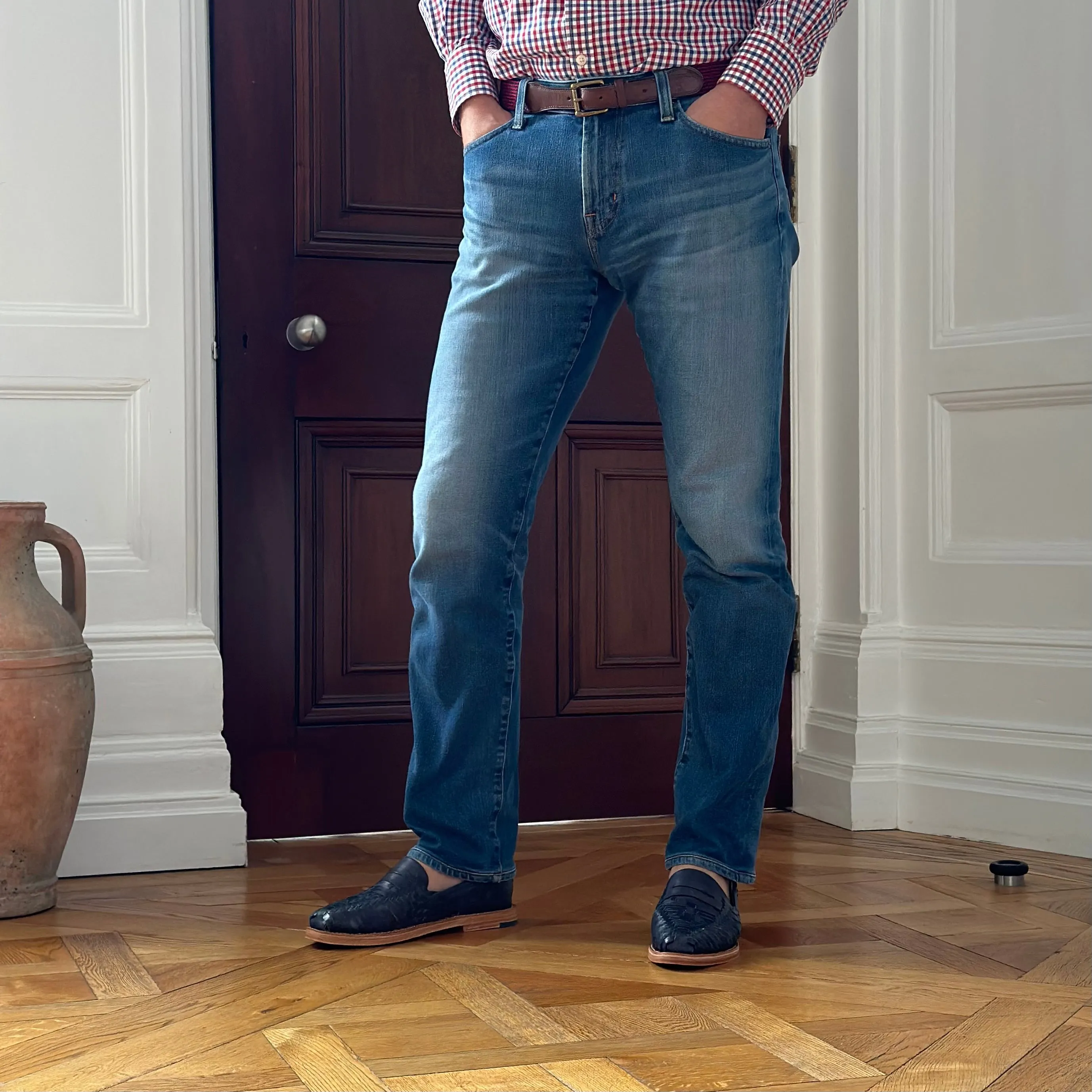 Navy Leather Sebastian Loafer