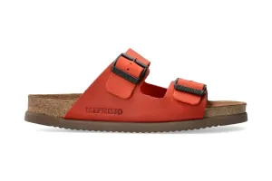 'Nerio' men's double strap slide sandal - red