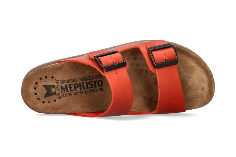 'Nerio' men's double strap slide sandal - red
