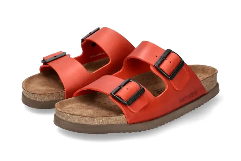 'Nerio' men's double strap slide sandal - red