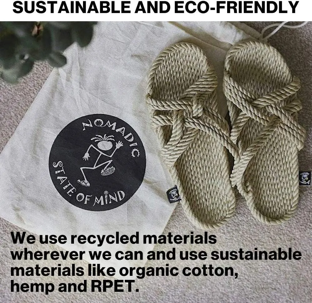 Nomadic State of Mind Woodstock Sandal - Handmade Rope Shoes – Machine Washable – Comfortable, Colorfast & Lightweight – Vegan Friendly – for Women & Men