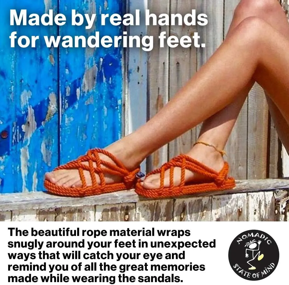 Nomadic State of Mind Woodstock Sandal - Handmade Rope Shoes – Machine Washable – Comfortable, Colorfast & Lightweight – Vegan Friendly – for Women & Men