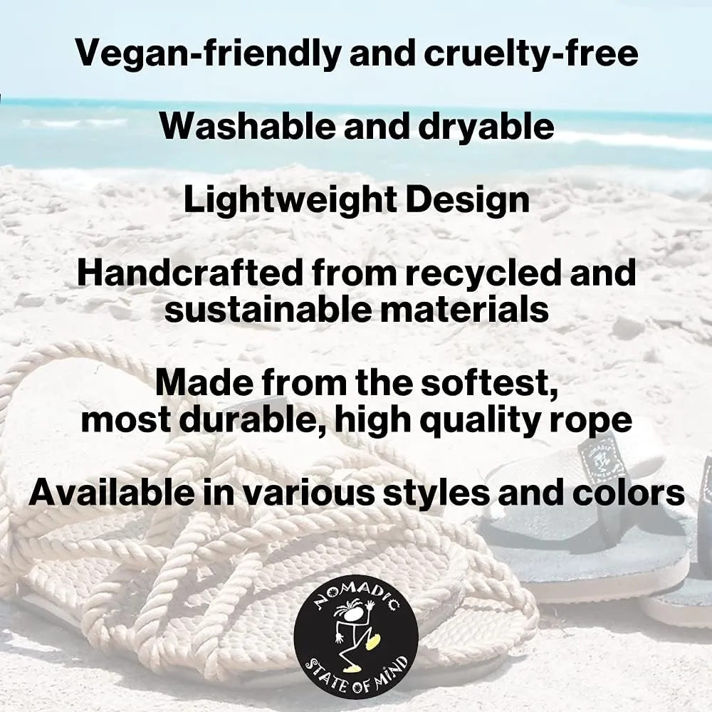 Nomadic State of Mind Woodstock Sandal - Handmade Rope Shoes – Machine Washable – Comfortable, Colorfast & Lightweight – Vegan Friendly – for Women & Men