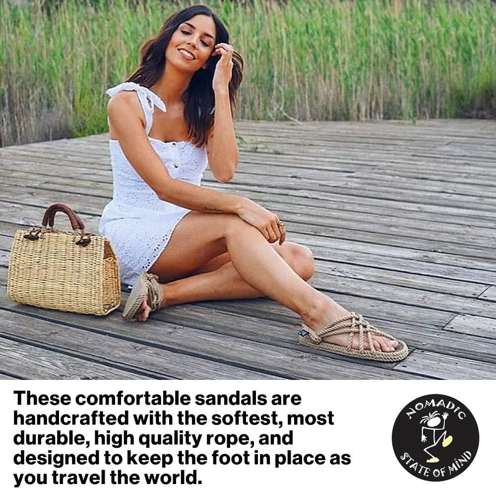 Nomadic State of Mind Woodstock Sandal - Handmade Rope Shoes – Machine Washable – Comfortable, Colorfast & Lightweight – Vegan Friendly – for Women & Men