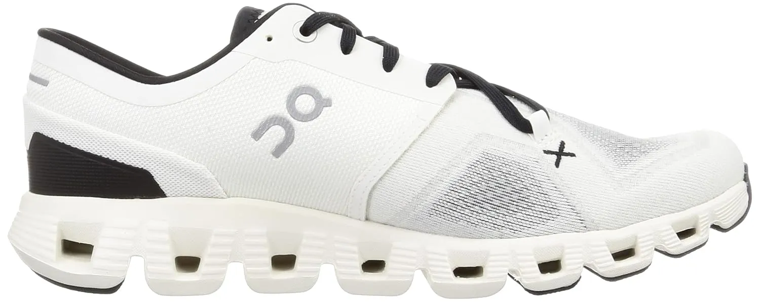 On Men's Cloud X 3 Sneakers, Ivory/Black, 8 Medium US