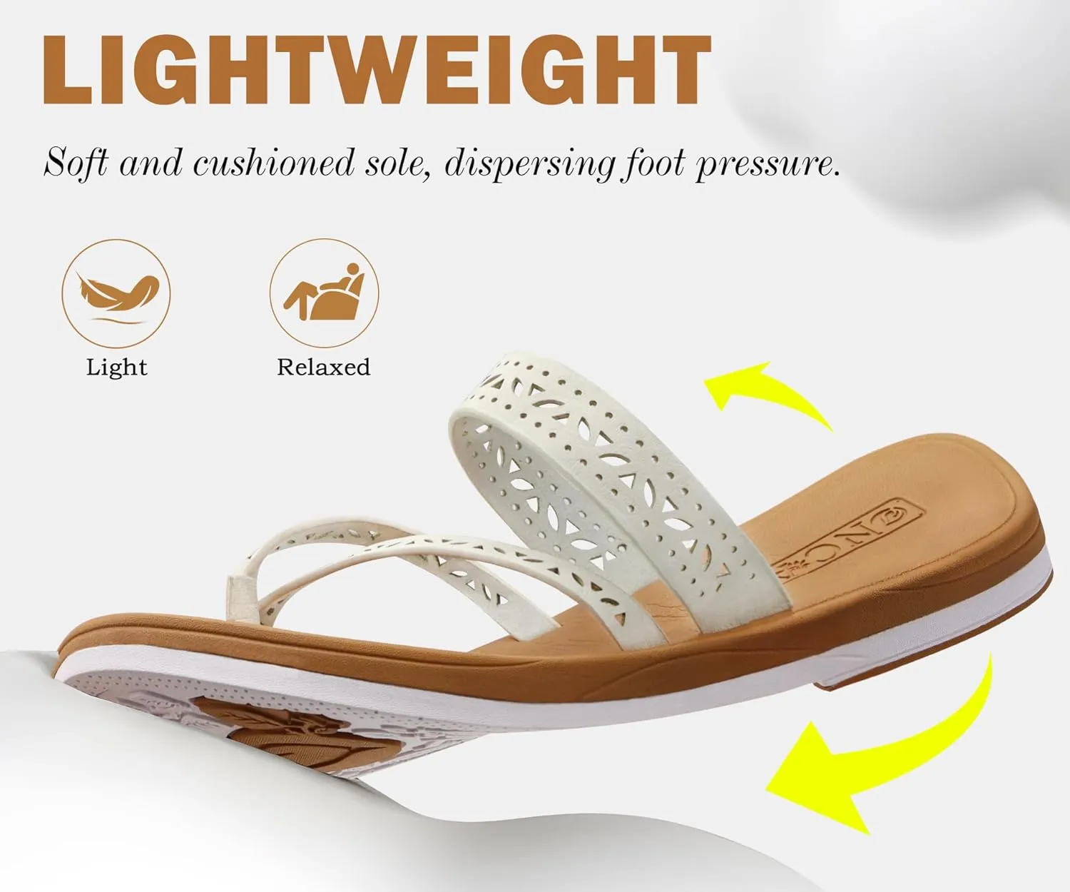 ONCAI Flip Flops for Womens,Flat Dressy Thong Sandals Square Toe with Fashion Summer Beach Comfortable Slip On Rubber Soles Size US 6-11