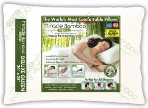 Ontel Miracle Shredded Memory Foam Pillow with Viscose from Bamboo Cover, Queen, White